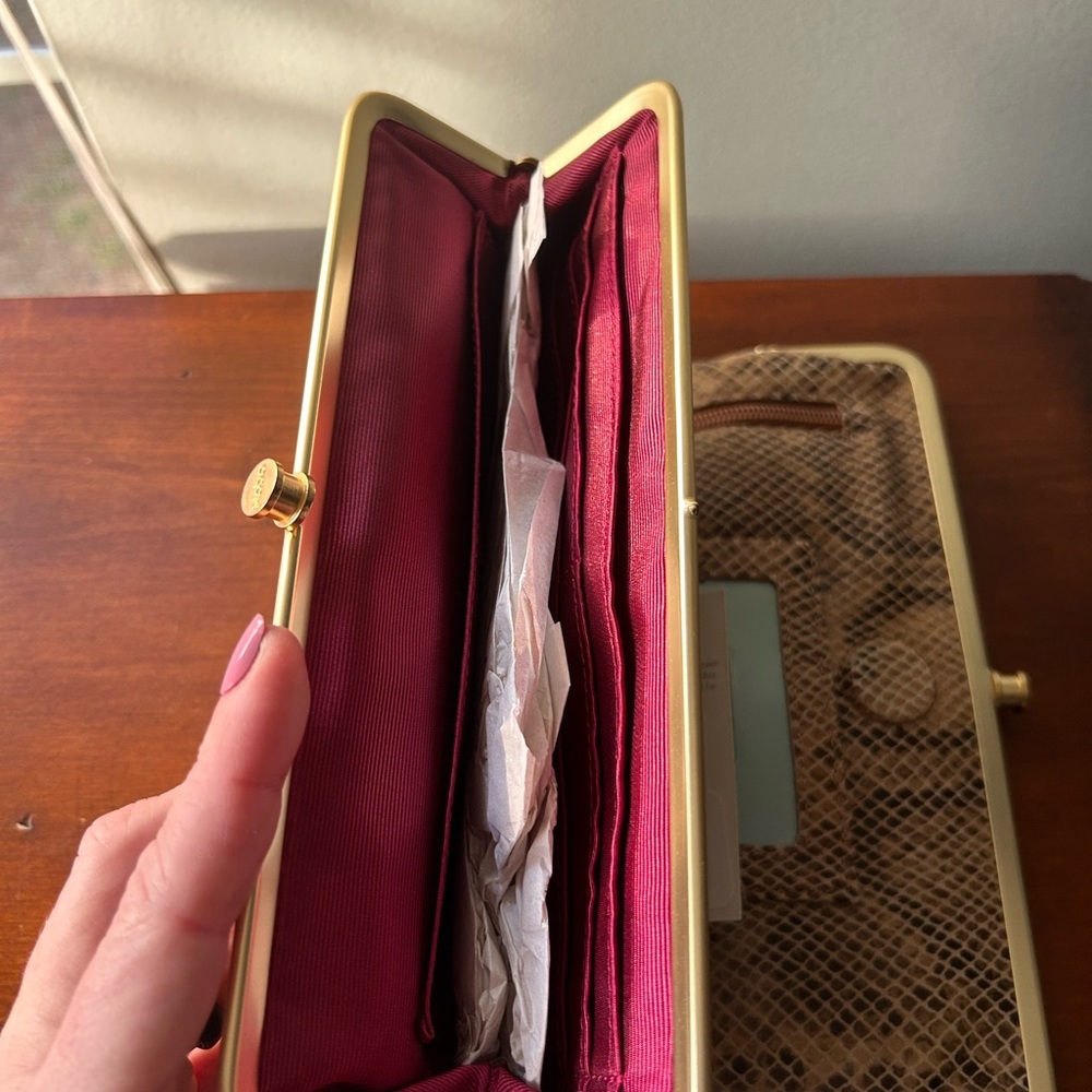 HOBO Brown Snake Pattern Clutch - Picture 4 of 7